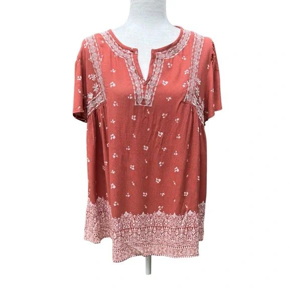 NWT Knox Rose Boho Embroidered Top - Picture 2 of 6